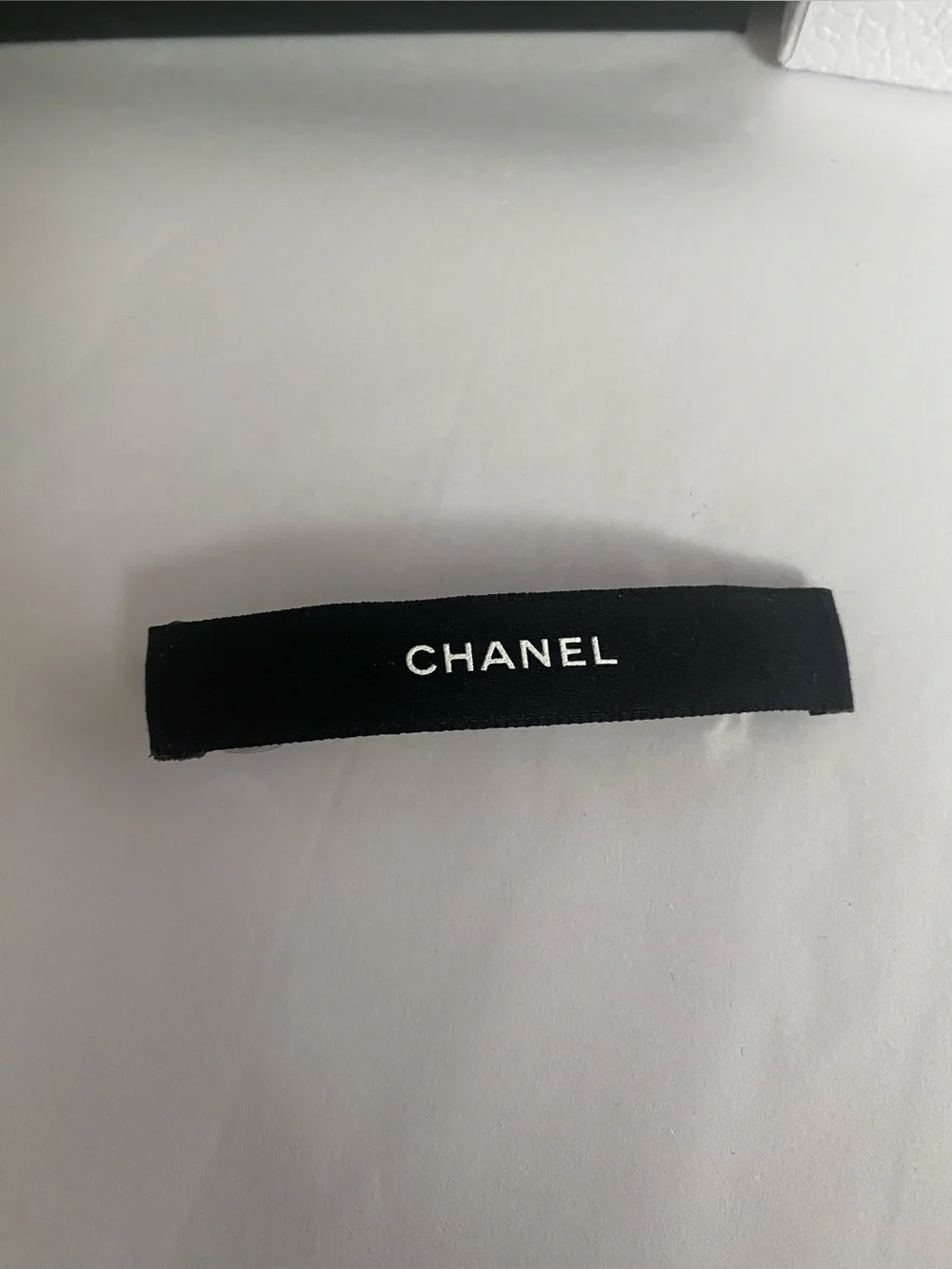 CHANEL Ribbon Black French Barrette